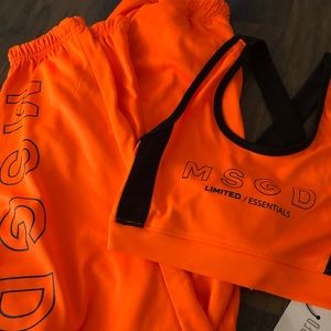 Missguided Neon orange jogger set